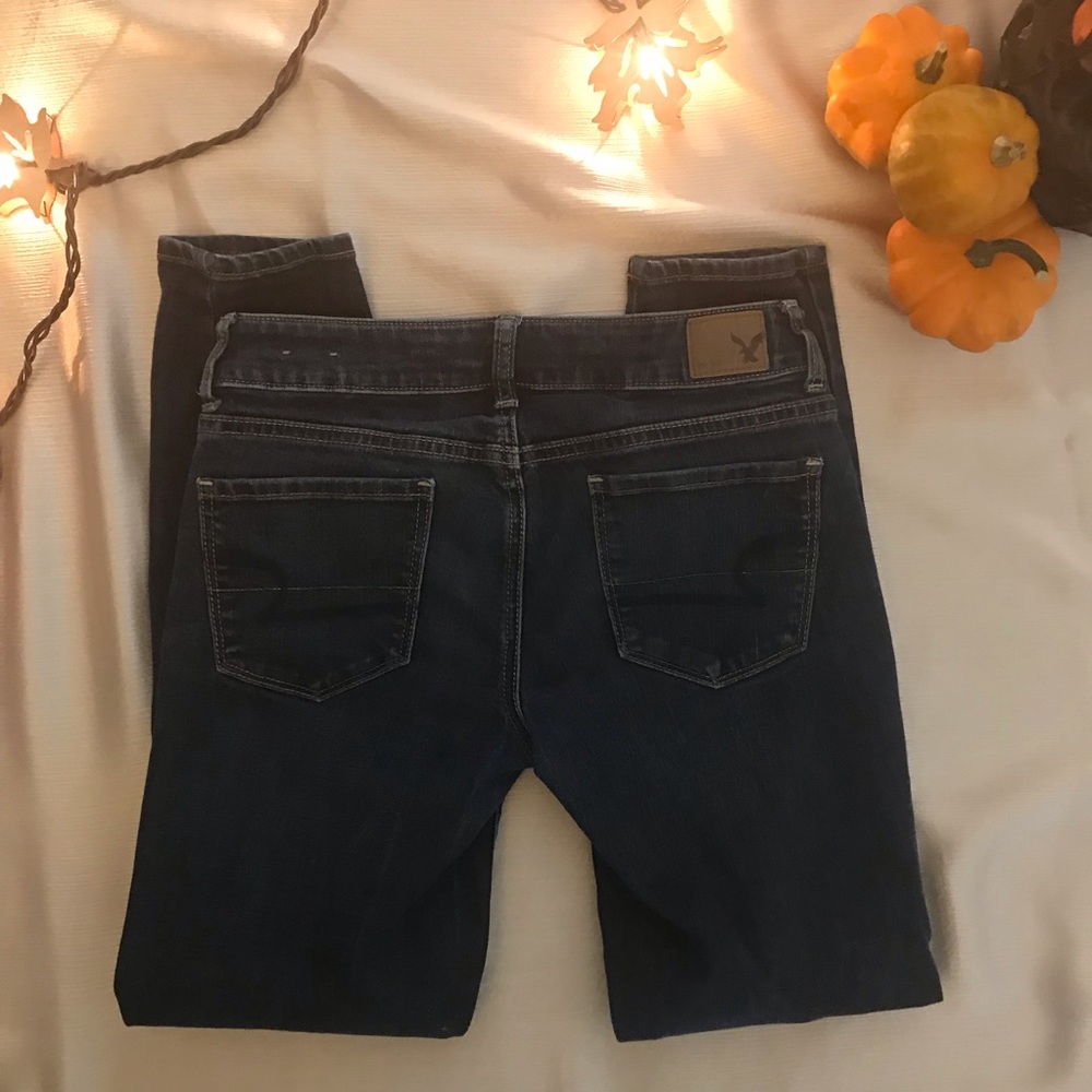 American Eagle Blue Med Wash Jeggings Reg Size 0